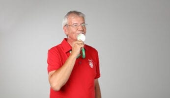 Man eating ice cream