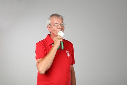 Man eating ice cream