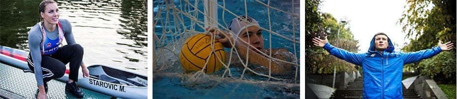 water polo player with a ball