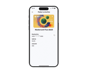 mastercard fluo kartica u m-bank aplikaciji otp banke